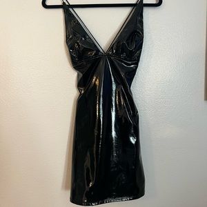 Latex black dress